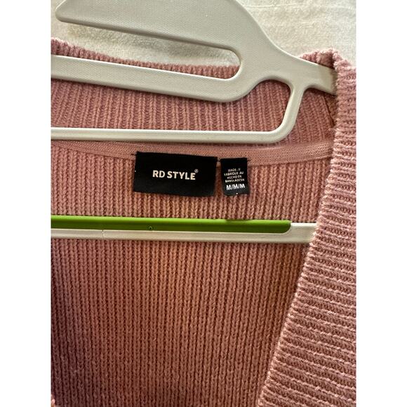 RD Style Oversized Button-Front Cardigan – Soft Pink – Size M - P2P 28” - Picture 2 of 8